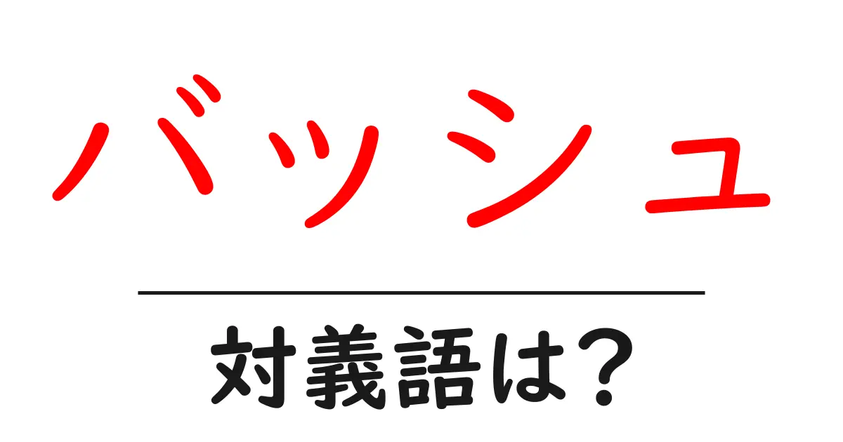 バッシュの対義語・反対語を使用例を交えて分かりやすく解説!