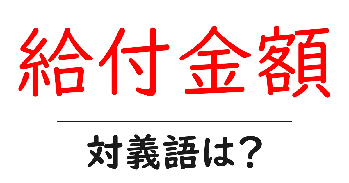 給付金額の対義語・反対語を使用例を交えて分かりやすく解説！