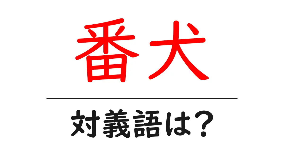 番犬の対義語・反対語を使用例を交えて分かりやすく解説!