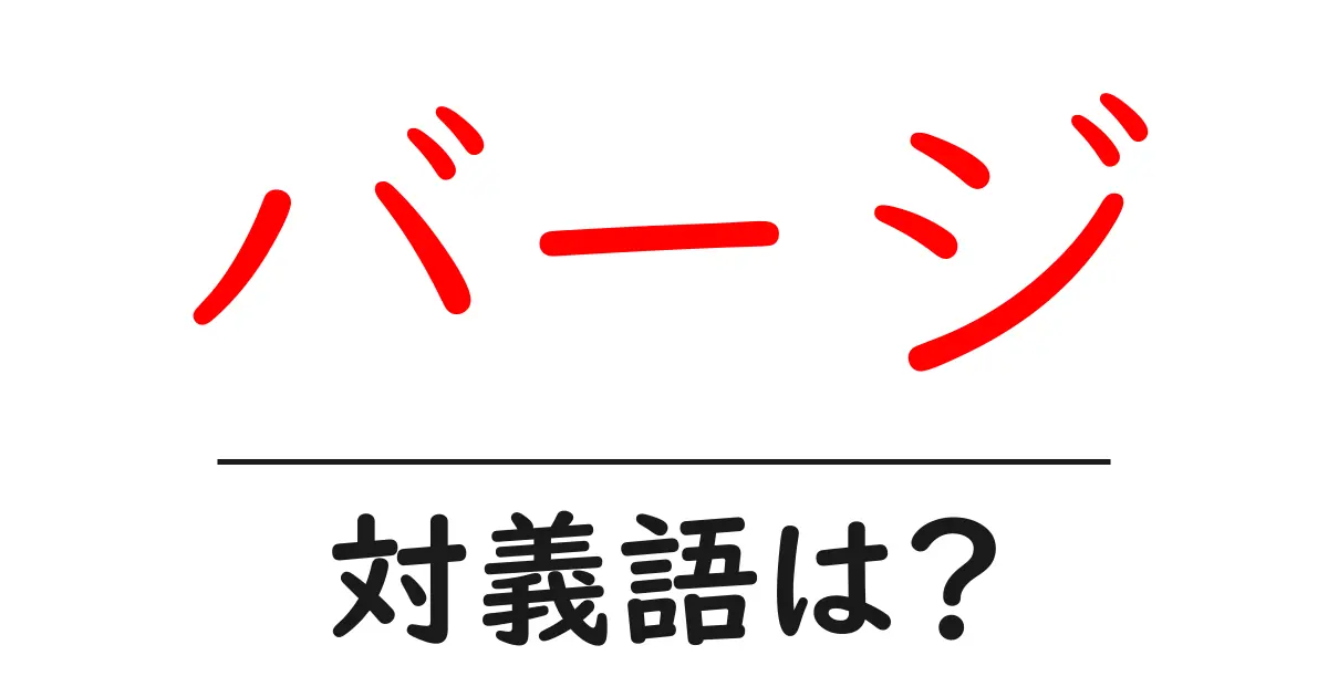 バージの対義語・反対語を使用例を交えて分かりやすく解説!