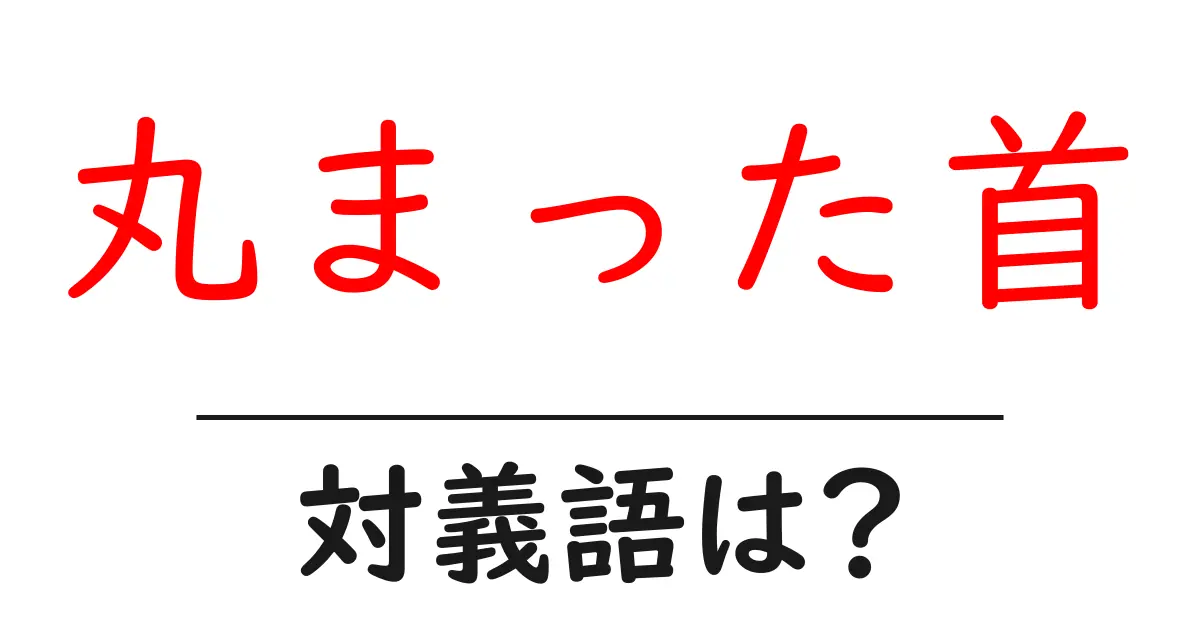 丸まった首の対義語・反対語を使用例を交えて分かりやすく解説!
