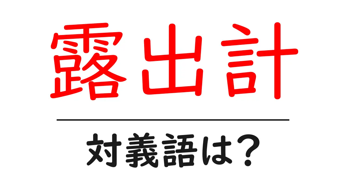 露出計の対義語・反対語を使用例を交えて分かりやすく解説!
