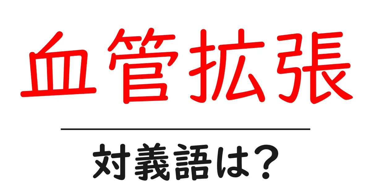 血管拡張の対義語・反対語を使用例を交えて分かりやすく解説!
