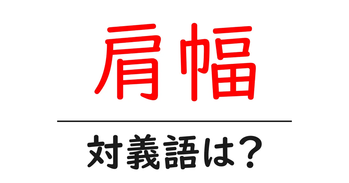 肩幅の対義語・反対語を使用例を交えて分かりやすく解説!