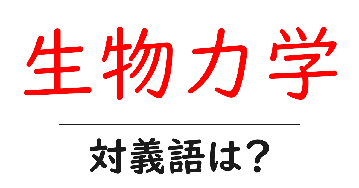 生物力学の対義語・反対語を使用例を交えて分かりやすく解説！