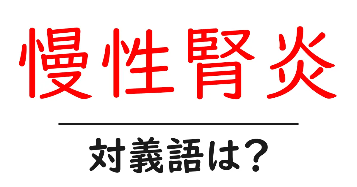 慢性腎炎の対義語・反対語を使用例を交えて分かりやすく解説!
