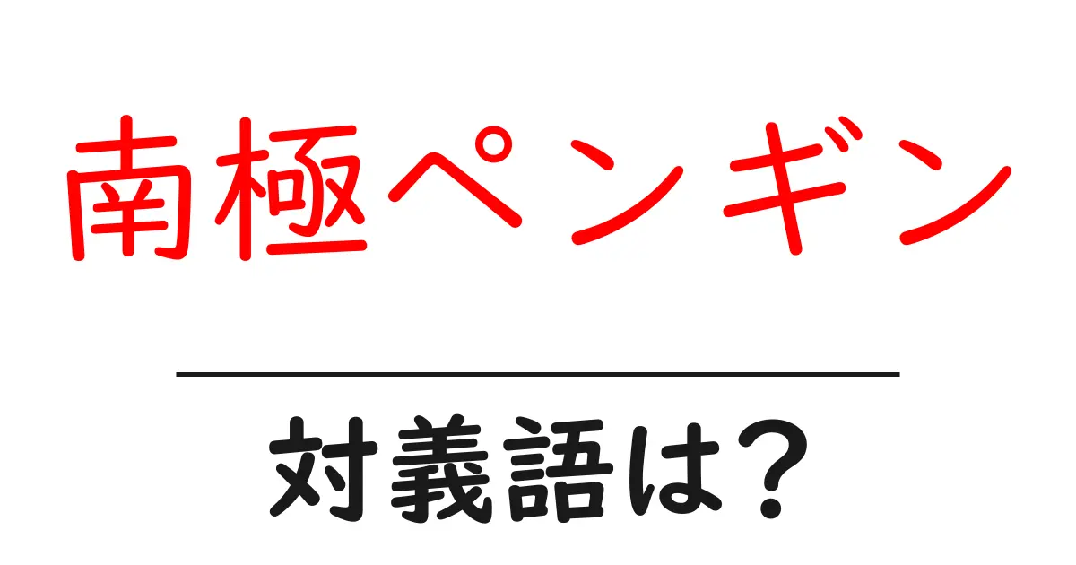 南極ペンギンの対義語・反対語を使用例を交えて分かりやすく解説!
