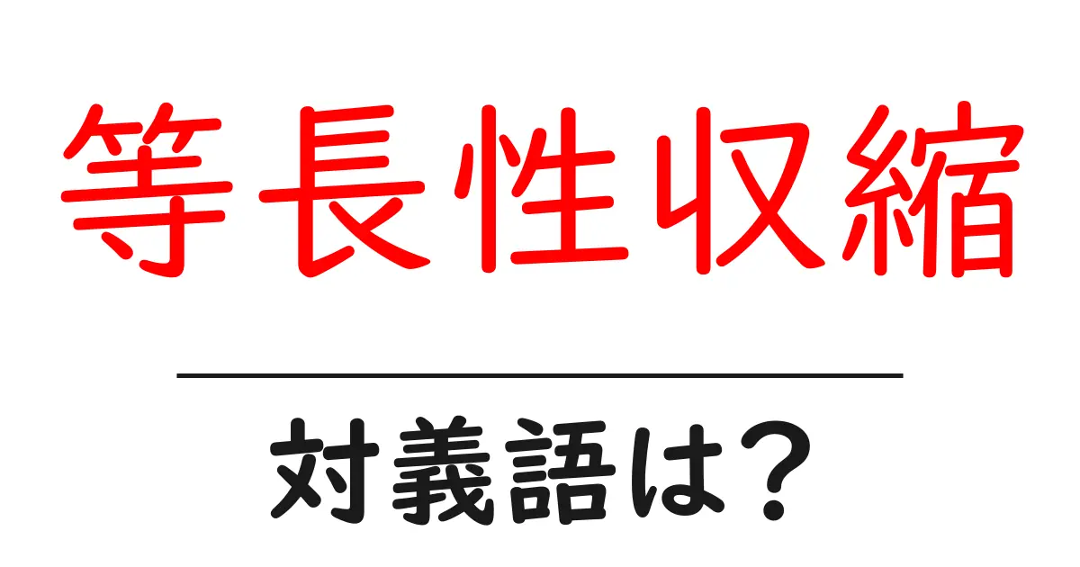 等長性収縮の対義語・反対語を使用例を交えて分かりやすく解説!