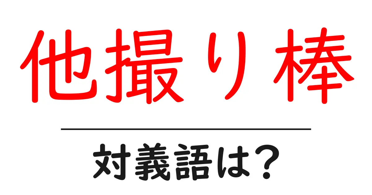 他撮り棒の対義語・反対語を使用例を交えて分かりやすく解説！