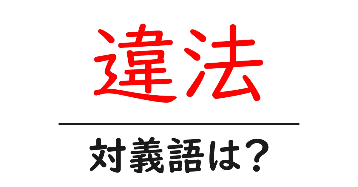 違法の対義語・反対語を使用例を交えて分かりやすく解説!