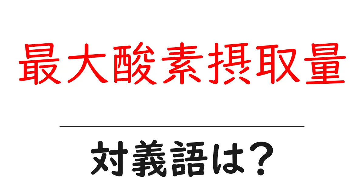 最大酸素摂取量の対義語・反対語を使用例を交えて分かりやすく解説!