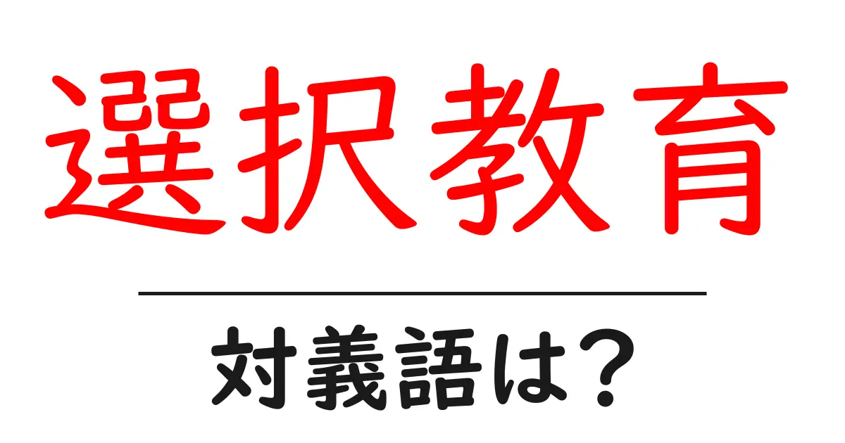 選択教育の対義語・反対語を使用例を交えて分かりやすく解説!