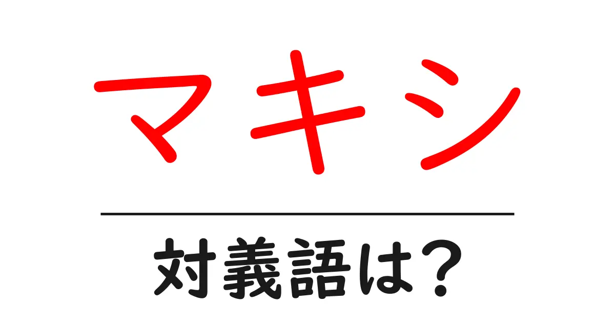 マキシの対義語・反対語を使用例を交えて分かりやすく解説!