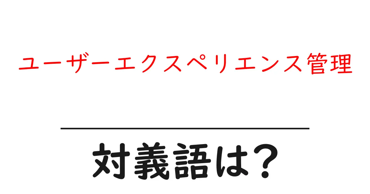 ユーザーエクスペリエンス管理の対義語・反対語を使用例を交えて分かりやすく解説!