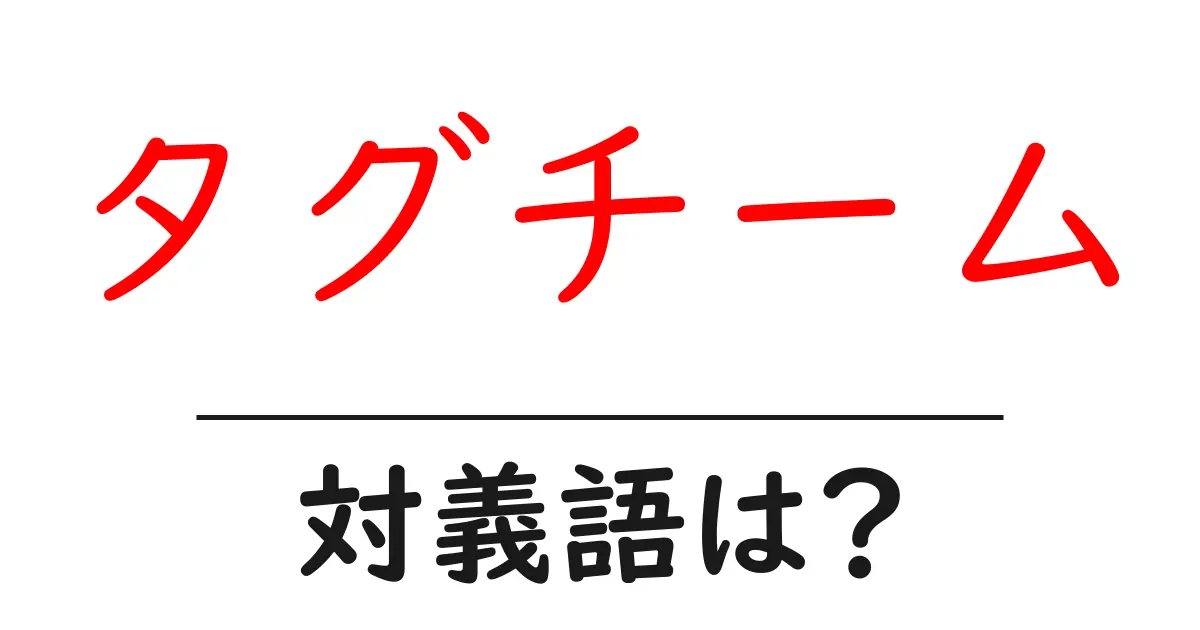 タグチームの対義語・反対語を使用例を交えて分かりやすく解説!