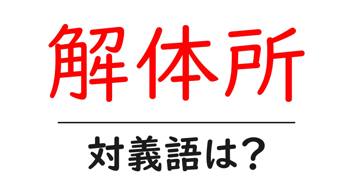 解体所の対義語・反対語を使用例を交えて分かりやすく解説!