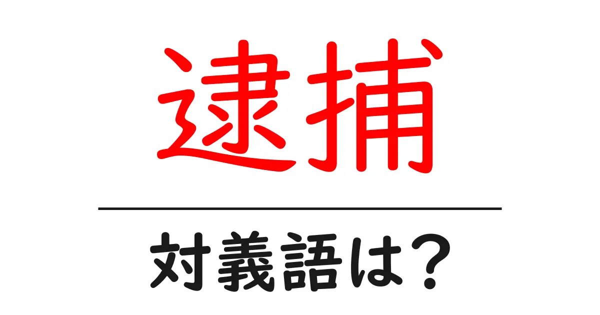 逮捕の対義語・反対語を使用例を交えて分かりやすく解説!