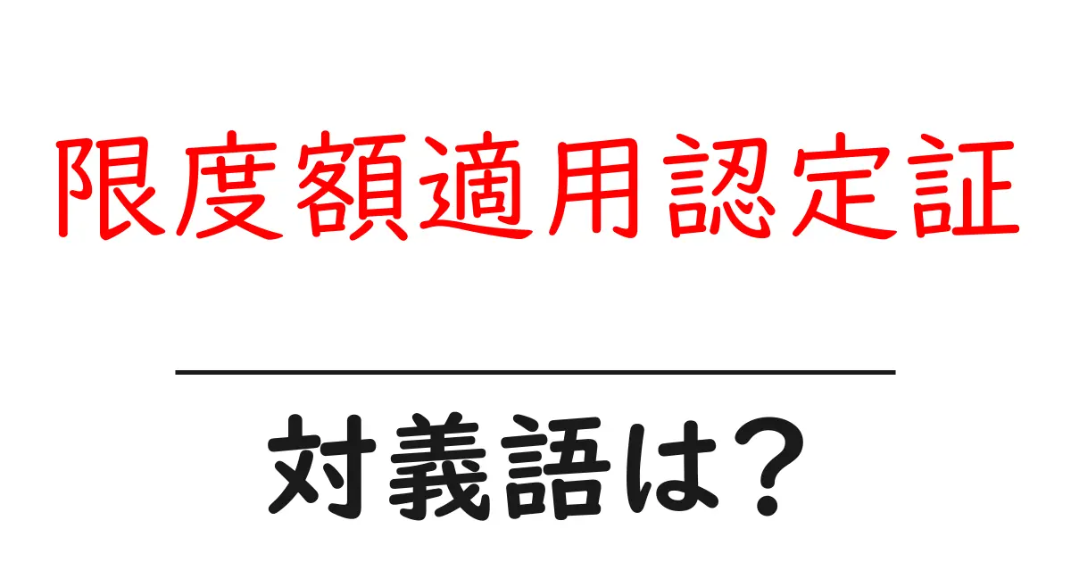 限度額適用認定証の対義語・反対語を使用例を交えて分かりやすく解説！