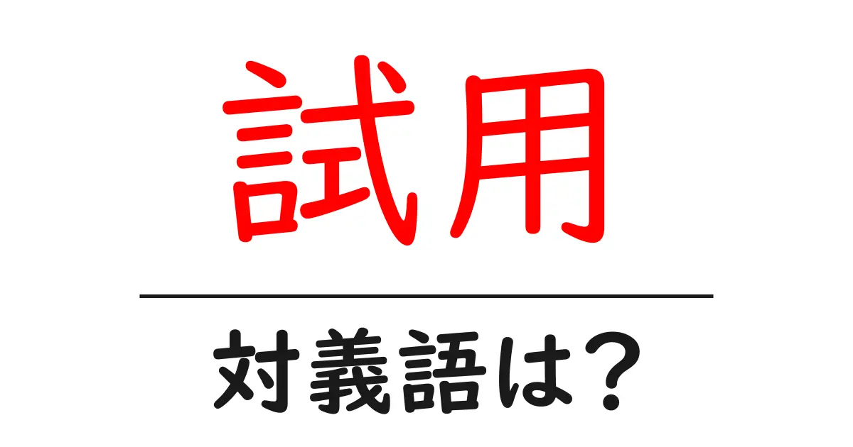 試用の対義語・反対語を使用例を交えて分かりやすく解説!