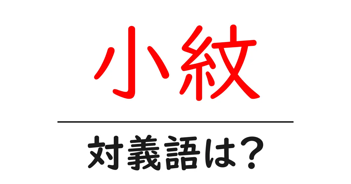 小紋の対義語・反対語を使用例を交えて分かりやすく解説!