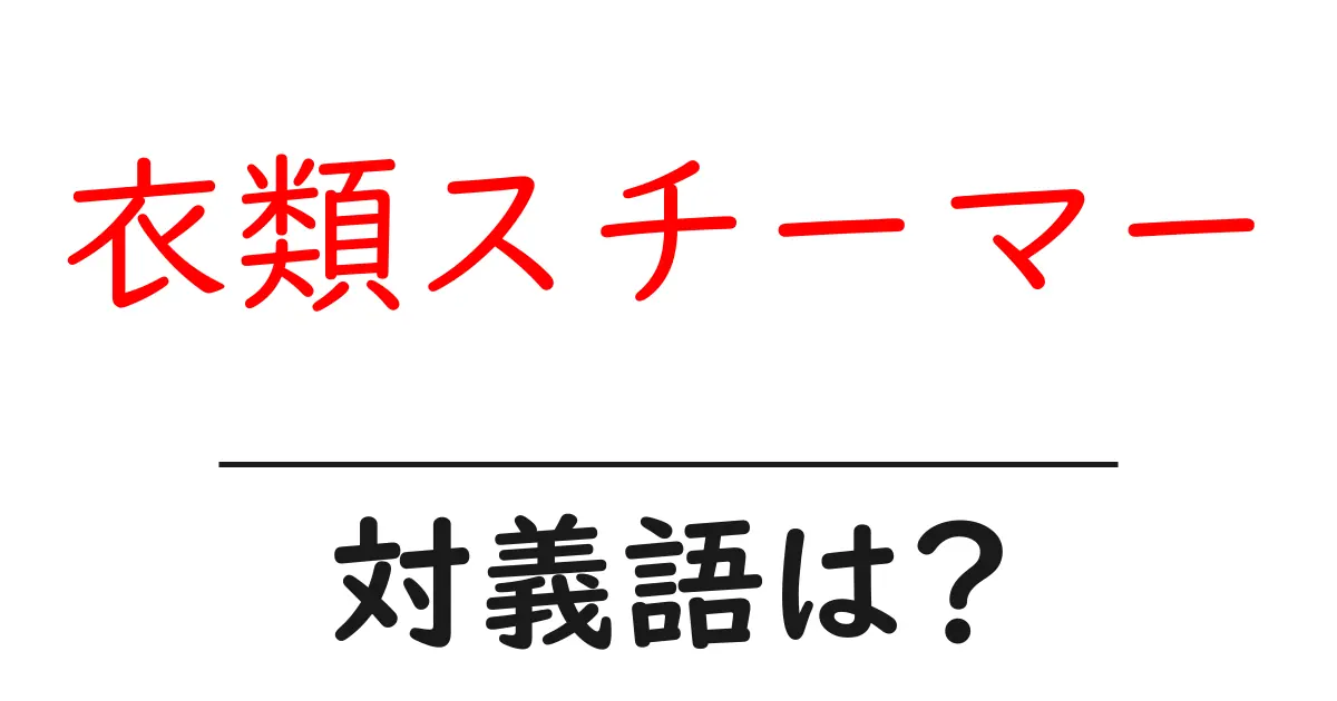 衣類スチーマーの対義語・反対語を使用例を交えて分かりやすく解説!
