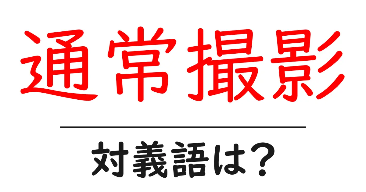 通常撮影の対義語・反対語を使用例を交えて分かりやすく解説!