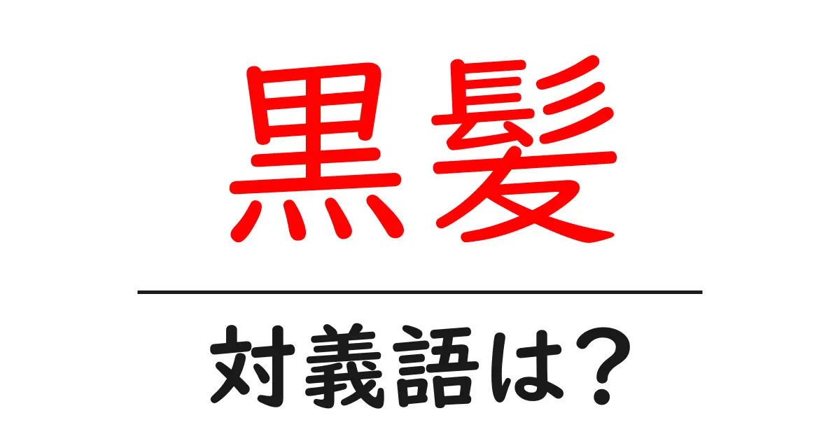 黒髪の対義語・反対語を使用例を交えて分かりやすく解説!