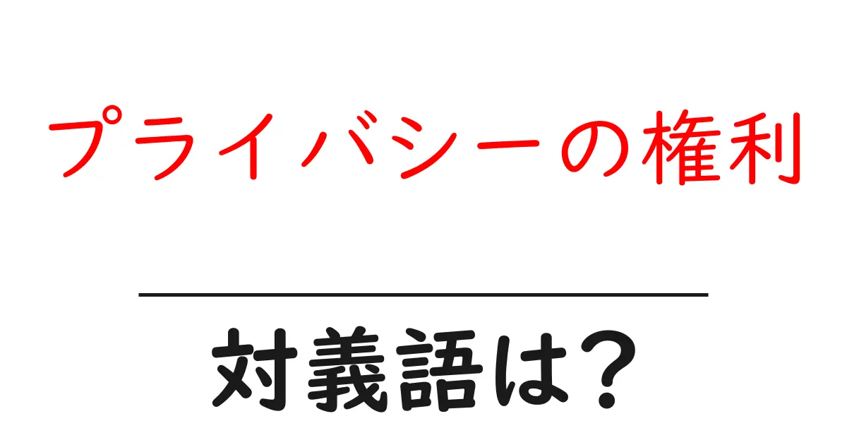 プライバシーの権利の対義語・反対語を使用例を交えて分かりやすく解説!