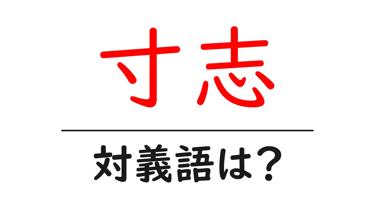 寸志の対義語・反対語を使用例を交えて分かりやすく解説!