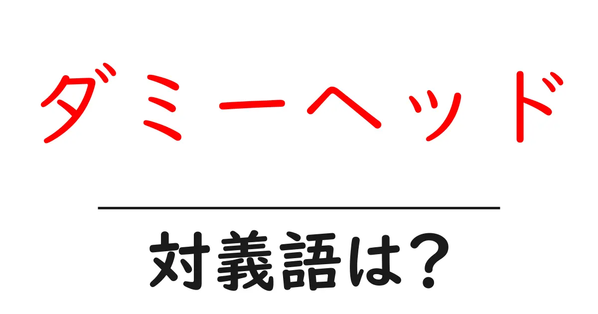 ダミーヘッドの対義語・反対語を使用例を交えて分かりやすく解説!