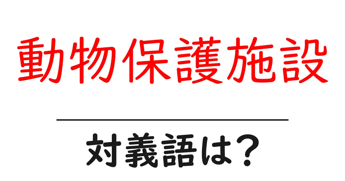 動物保護施設の対義語・反対語を使用例を交えて分かりやすく解説!