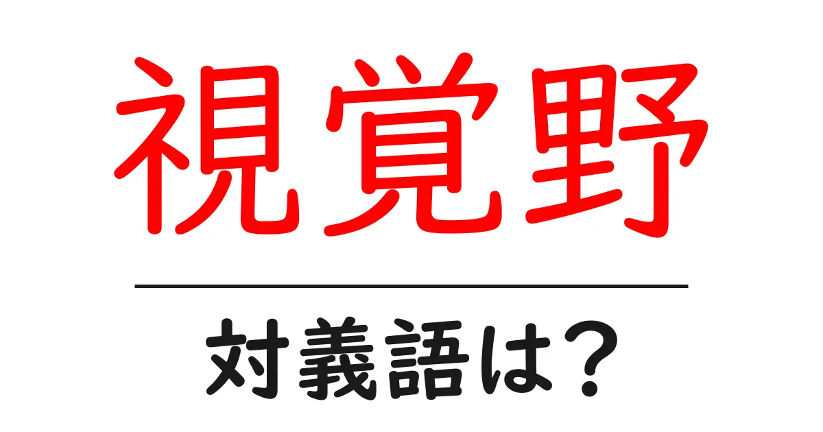 視覚野の対義語・反対語を使用例を交えて分かりやすく解説!