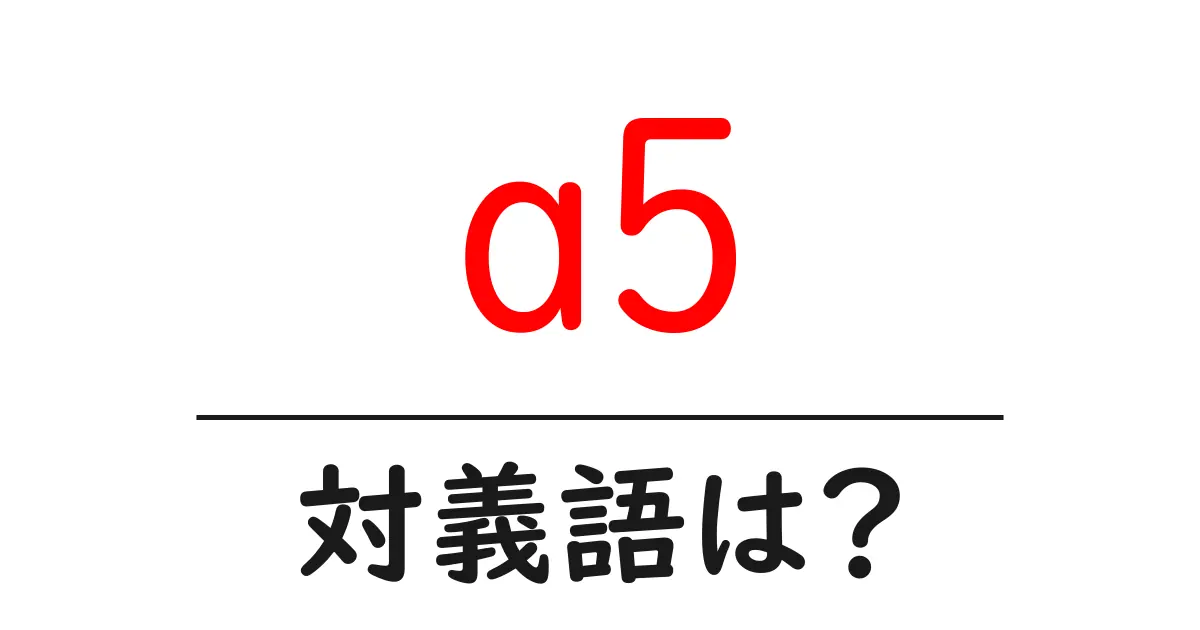 a5の対義語・反対語を使用例を交えて分かりやすく解説!