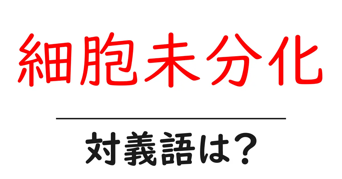 細胞未分化の対義語・反対語を使用例を交えて分かりやすく解説！