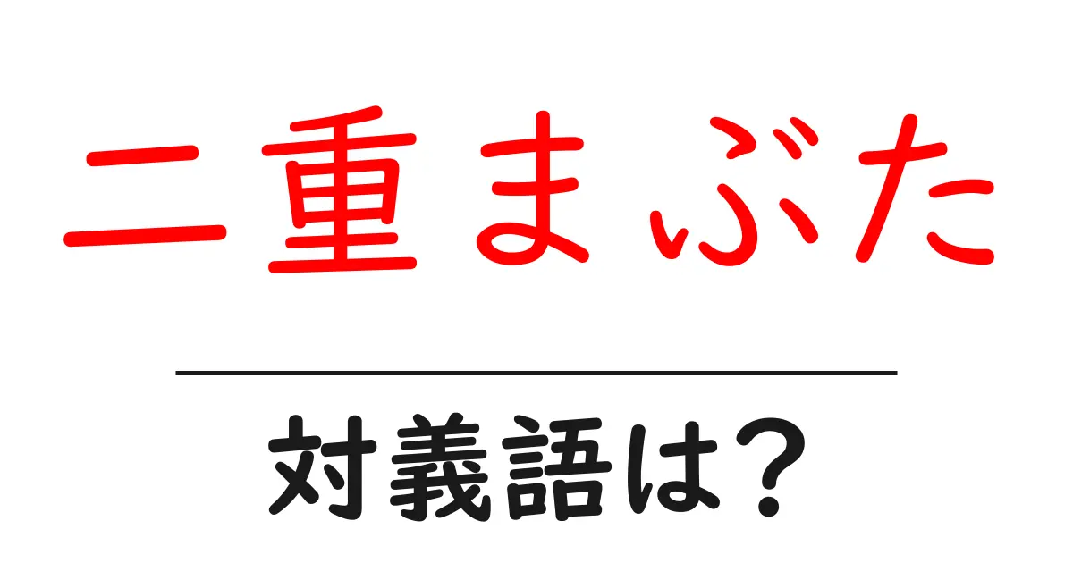 二重まぶたの対義語・反対語を使用例を交えて分かりやすく解説！