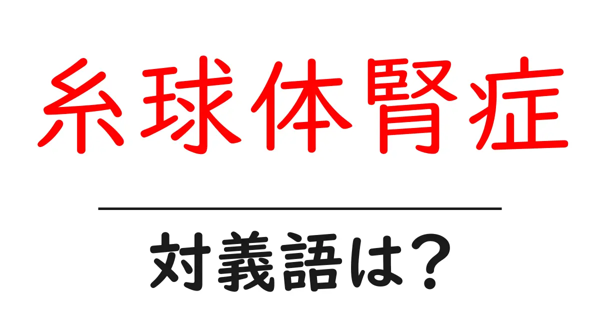 糸球体腎症の対義語・反対語を使用例を交えて分かりやすく解説！