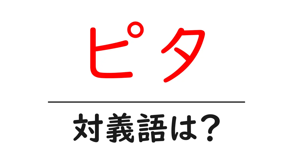 ピタの対義語・反対語を使用例を交えて分かりやすく解説！