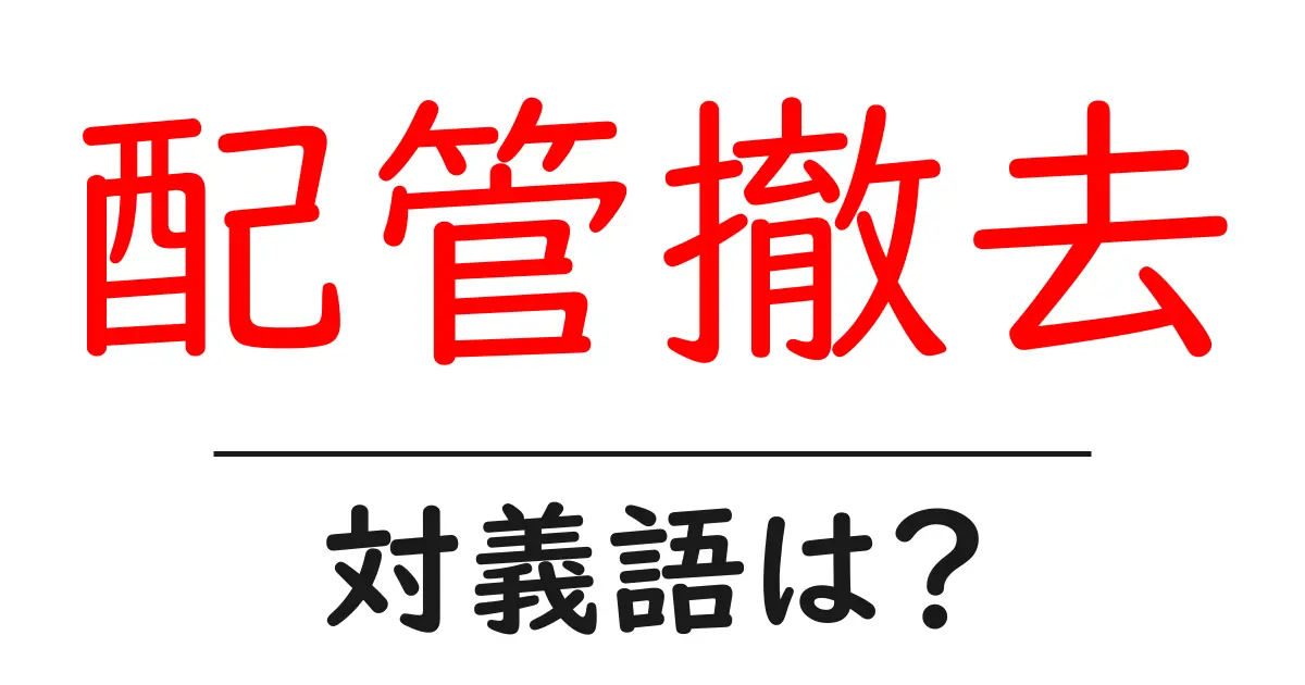 配管撤去の対義語・反対語を使用例を交えて分かりやすく解説!