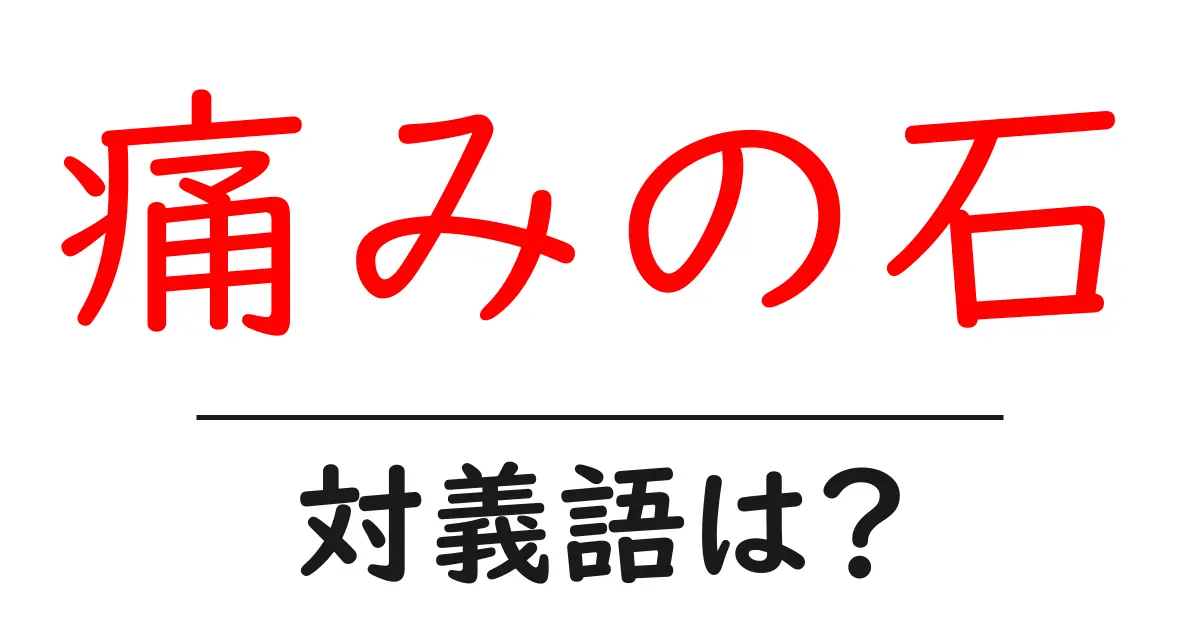 痛みの石の対義語・反対語を使用例を交えて分かりやすく解説!