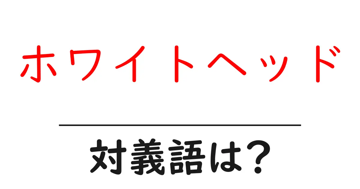 ホワイトヘッドの対義語・反対語を使用例を交えて分かりやすく解説!