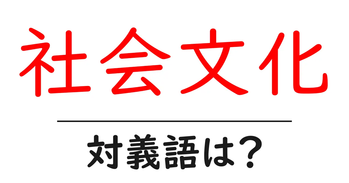社会文化の対義語・反対語を使用例を交えて分かりやすく解説!