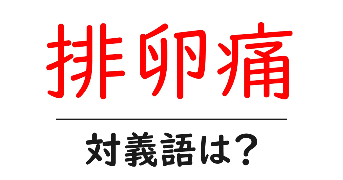 排卵痛の対義語・反対語を使用例を交えて分かりやすく解説!