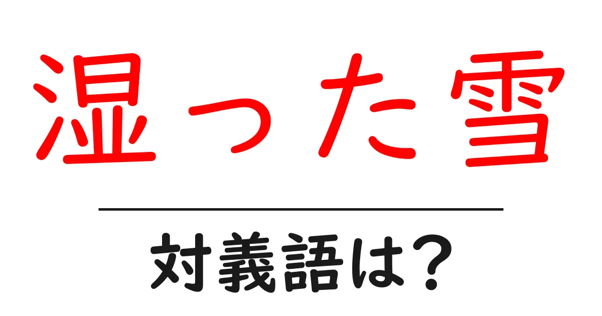 湿った雪の対義語・反対語を使用例を交えて分かりやすく解説!