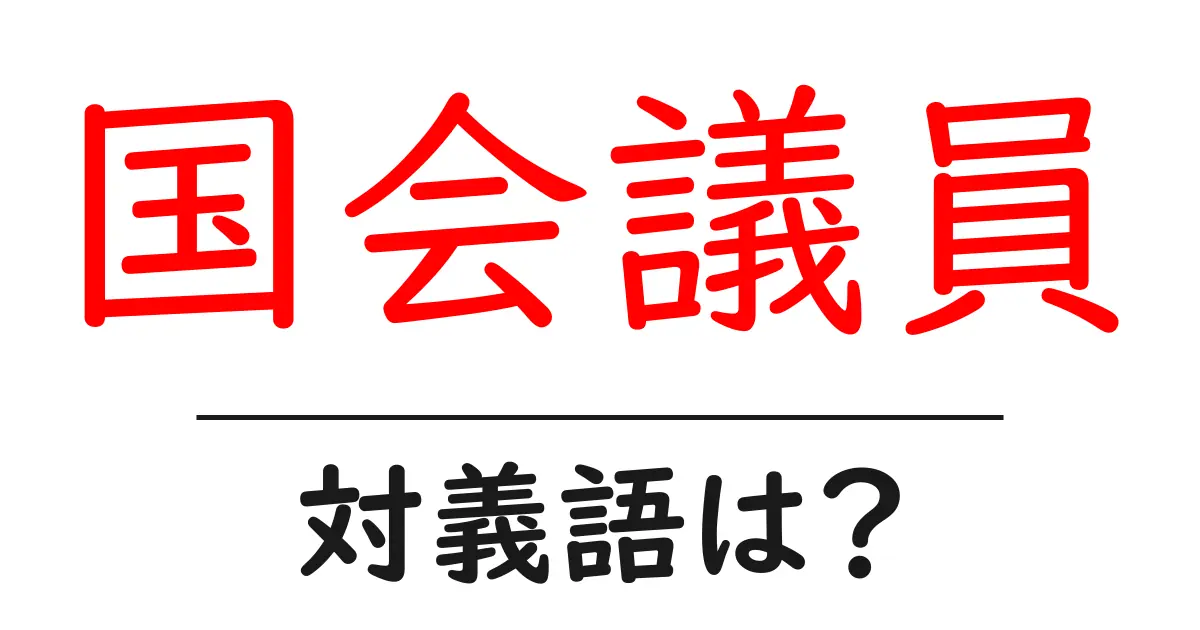 国会議員の対義語・反対語を使用例を交えて分かりやすく解説!