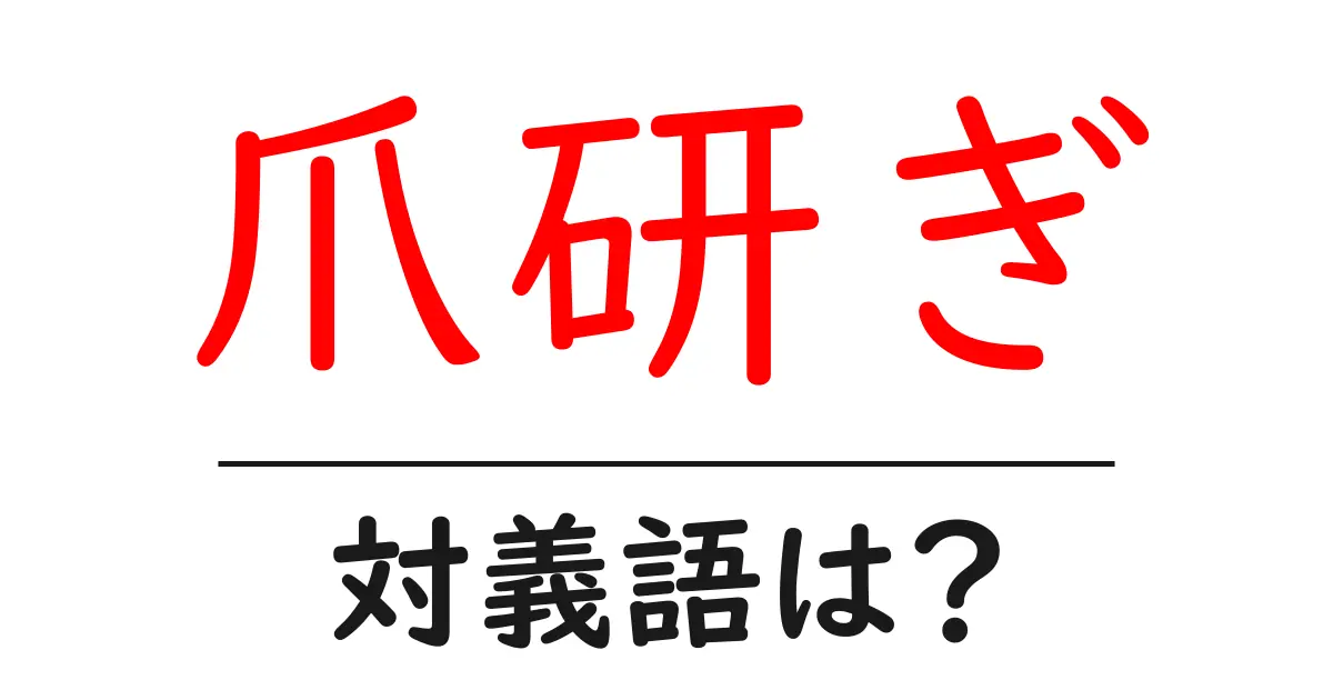 爪研ぎの対義語・反対語を使用例を交えて分かりやすく解説!