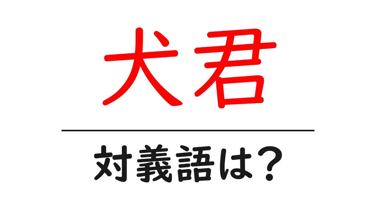 犬君の対義語・反対語を使用例を交えて分かりやすく解説!