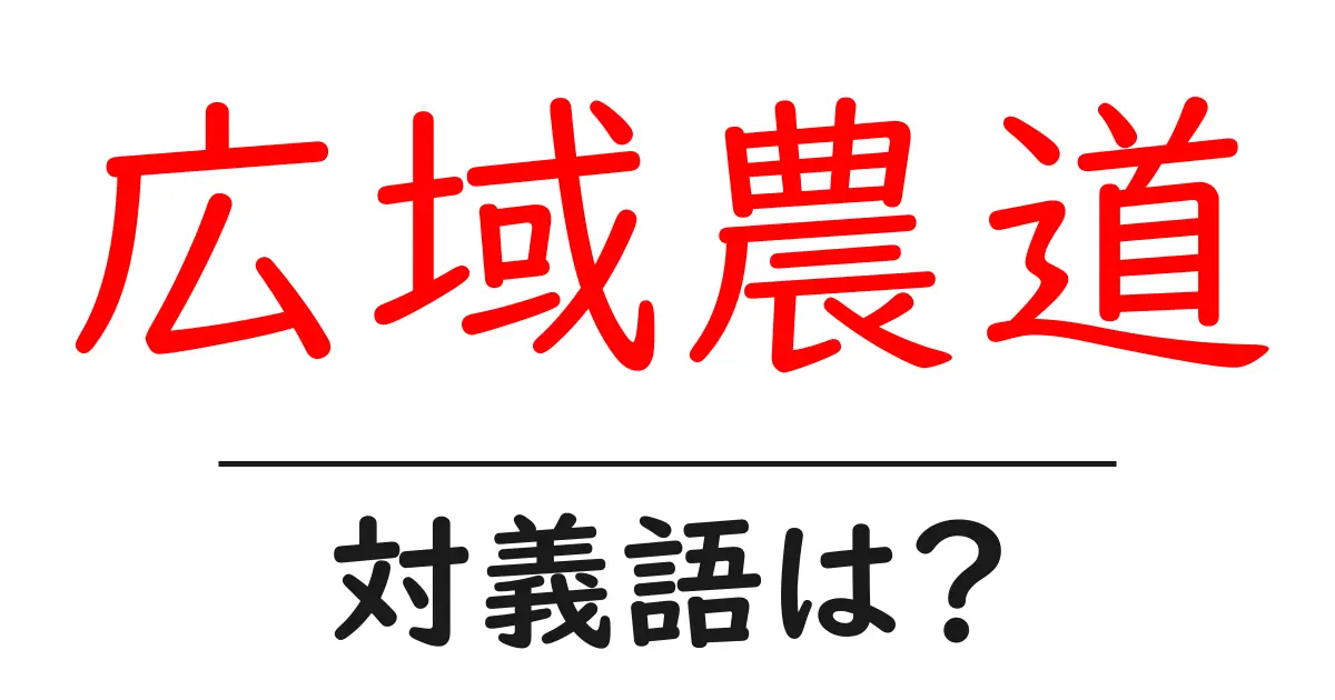 広域農道の対義語・反対語を使用例を交えて分かりやすく解説！