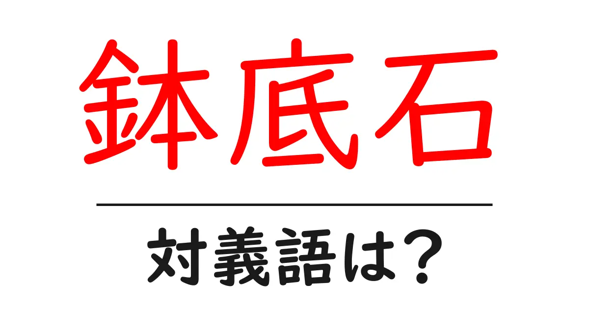 鉢底石の対義語・反対語を使用例を交えて分かりやすく解説!