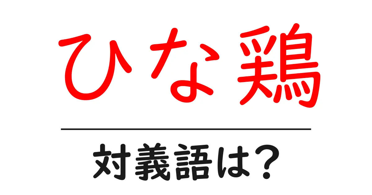 ひな鶏の対義語・反対語を使用例を交えて分かりやすく解説!