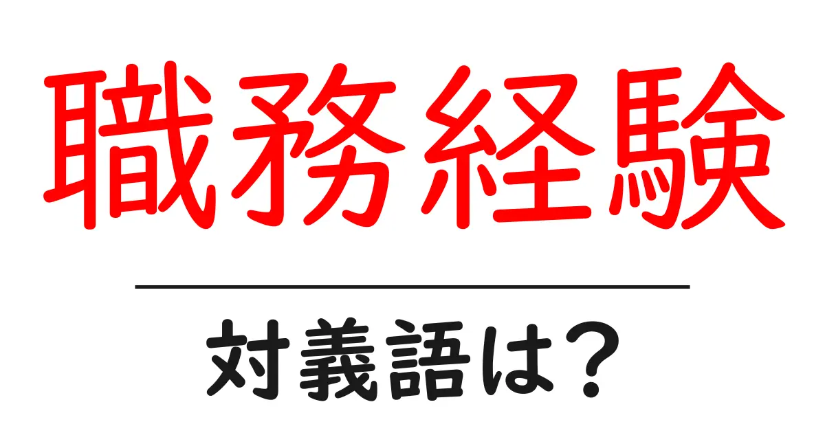 職務経験の対義語・反対語を使用例を交えて分かりやすく解説！
